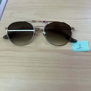 KREWE Gold Frame Sunglasses with Green Lenses Foldable